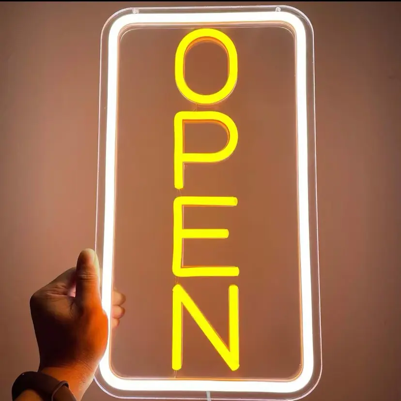 "Open" LED Neon Sign - USB Powered Business Light for Storefront, Bar, Salon & Office - 图片 21