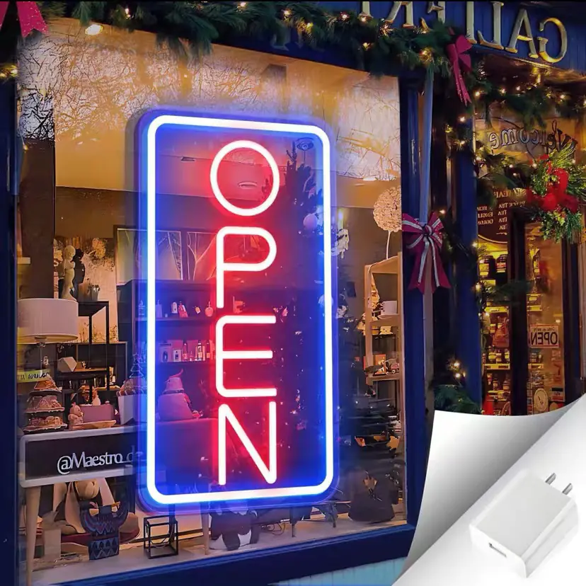 "Open" LED Neon Sign - USB Powered Business Light for Storefront, Bar, Salon & Office - 图片 9