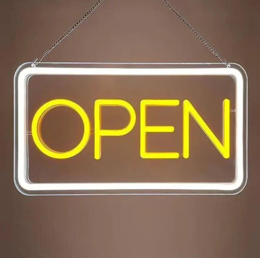 "Open" LED Neon Sign - USB Powered Business Light for Storefront, Bar, Salon & Office - 图片 10