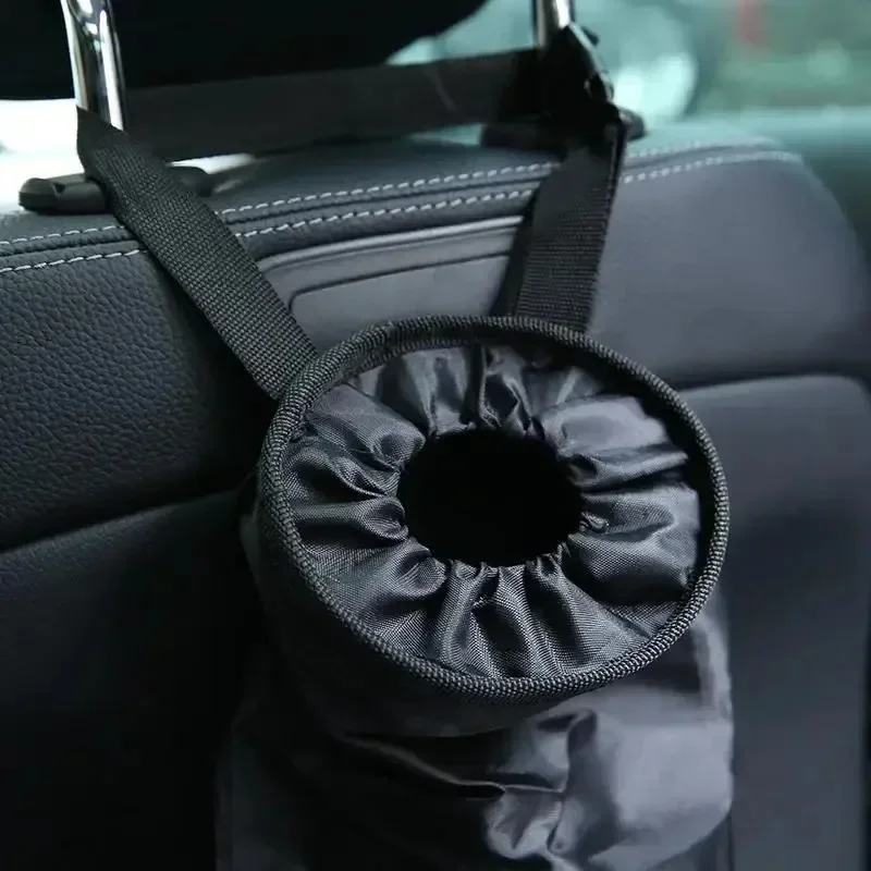 Hanging Car Trash Bag - Foldable Storage Organizer with Adhesive Hook for Backseat & Headrest - 图片 5