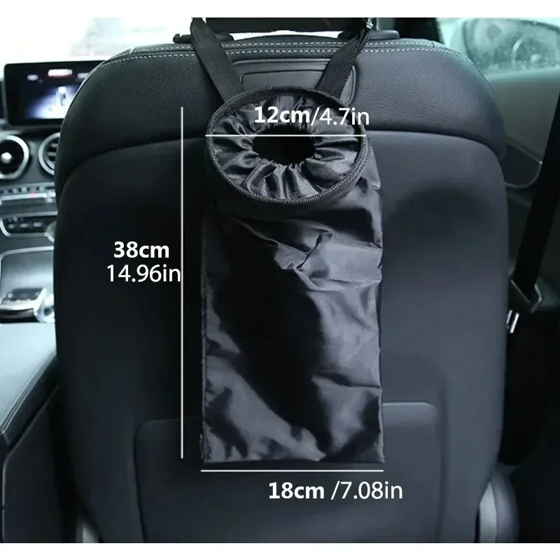 Hanging Car Trash Bag - Foldable Storage Organizer with Adhesive Hook for Backseat & Headrest - 图片 6