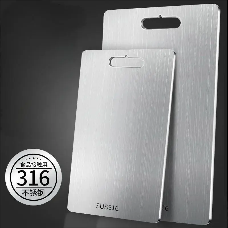 316 Stainless Steel Cutting Board - Dual-Side Commercial & Home Chopping Board, Anti-Slip & Easy to Clean