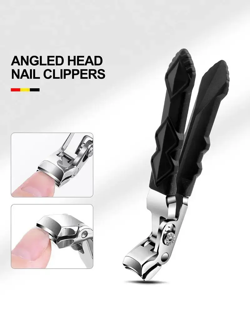 Curved Nail Scissors Stainless Steel Large Opening Toenail Scissors Elderly Angle Cutter Trimmer Manicure Nail Scissors