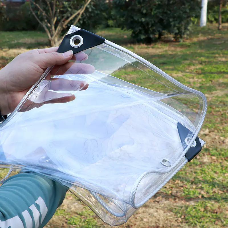 Clear Tarps Heavy Duty PVC, Transparent Tarp Durable Waterproof Dustproof Windproof Tarpaulin with Grommets & Ropes for Patio