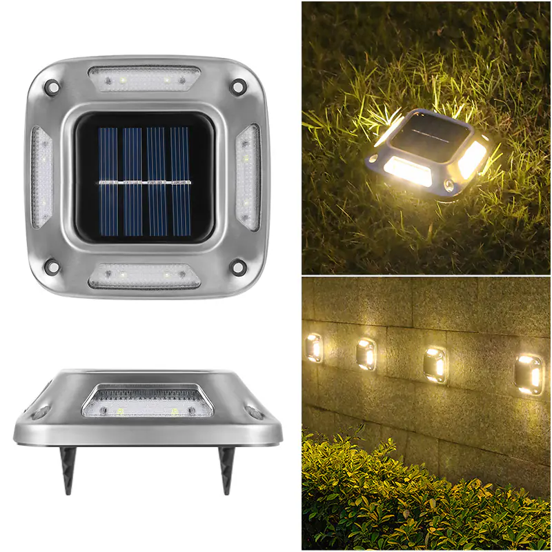 Solar Ground Light Waterproof 8 LEDs Warm Light Solar Garden Lamp Outdoor Courtyards Driveway Marker Light