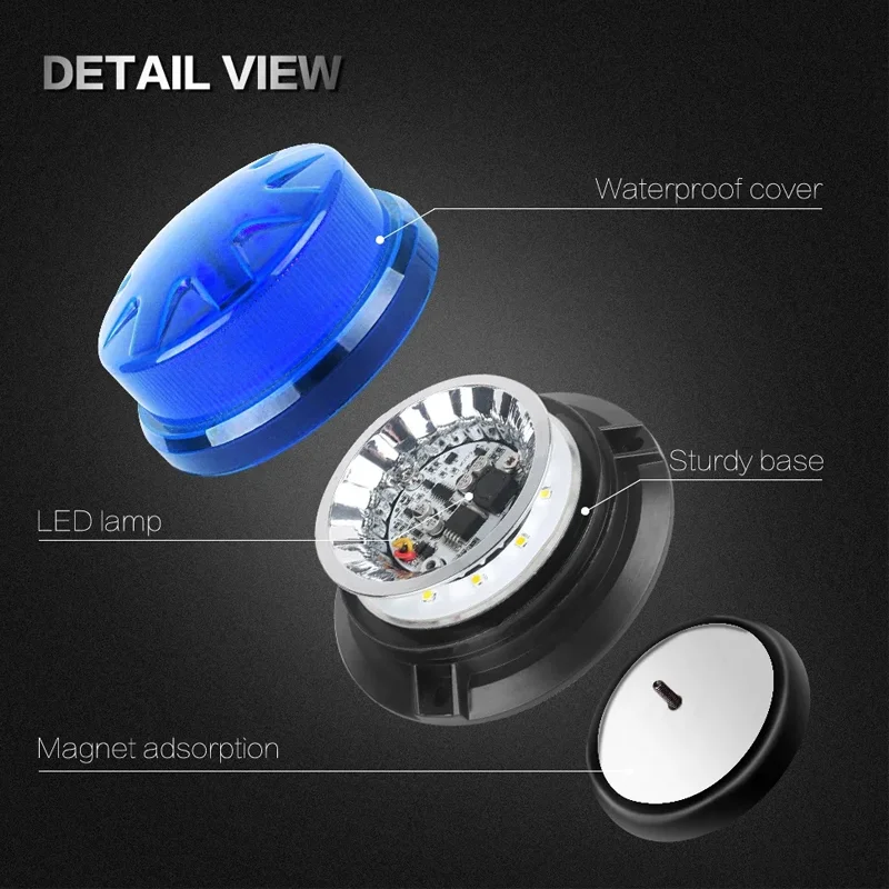 LED Car Emergency Traffic Strobe Lights Vehicles Rooftop Flashing Warning Beacon Light Safety signal lamp 12V-24V - 图片 7