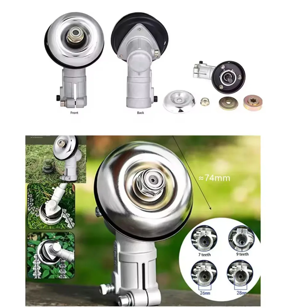 Lawn Mower Gearbox Assembly - 26mm/28mm 7/9 Tooth Gear Head Replacement for Brush Cutters & Trimmers - 图片 3