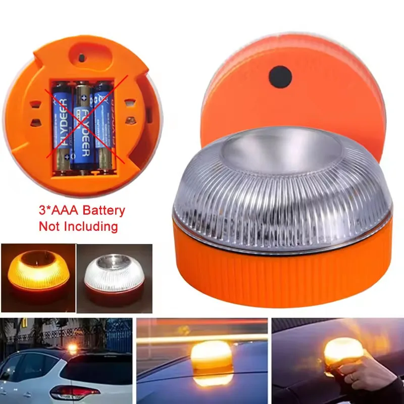 Led Car Strobe Warning Light Flashing Light Portable Emergency Light Magnetic Induction Road Accident Light Safety Accessory - 图片 2