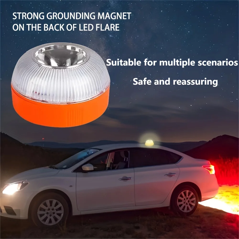 Led Car Strobe Warning Light Flashing Light Portable Emergency Light Magnetic Induction Road Accident Light Safety Accessory - 图片 4