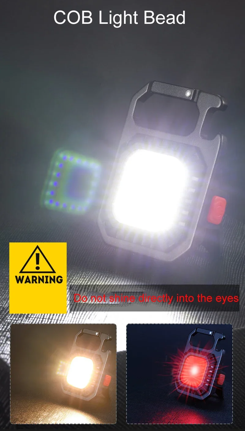 Mini LED Flashlight Magnetic COB Outdoor Camping Pocket Work Light 800 Lumens USB Rechargeable 7 Modes Spotlights - 图片 10