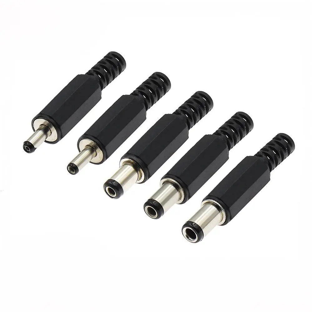 DC Power Plug and Socket 3.5-1.1/1.3 5.5-2.1/2.5MM - Solder Type Connector Kit (Male & Female) for DIY Power Cables
