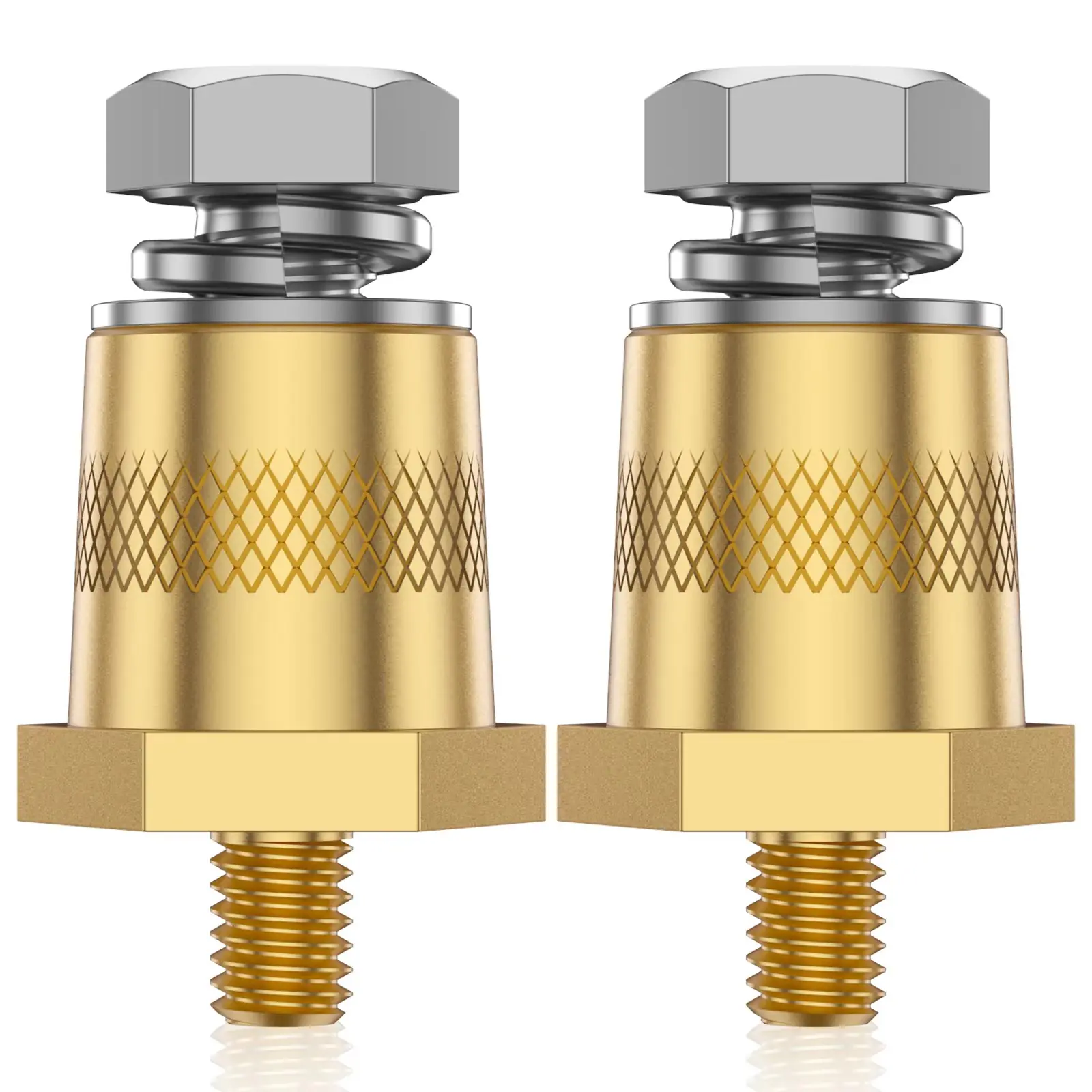 1 Pair Battery Pole Adapter Brass Battery Terminal Connector M6 Thread Positive Negative Battery Post Connector Terminal Adapter - 图片 8