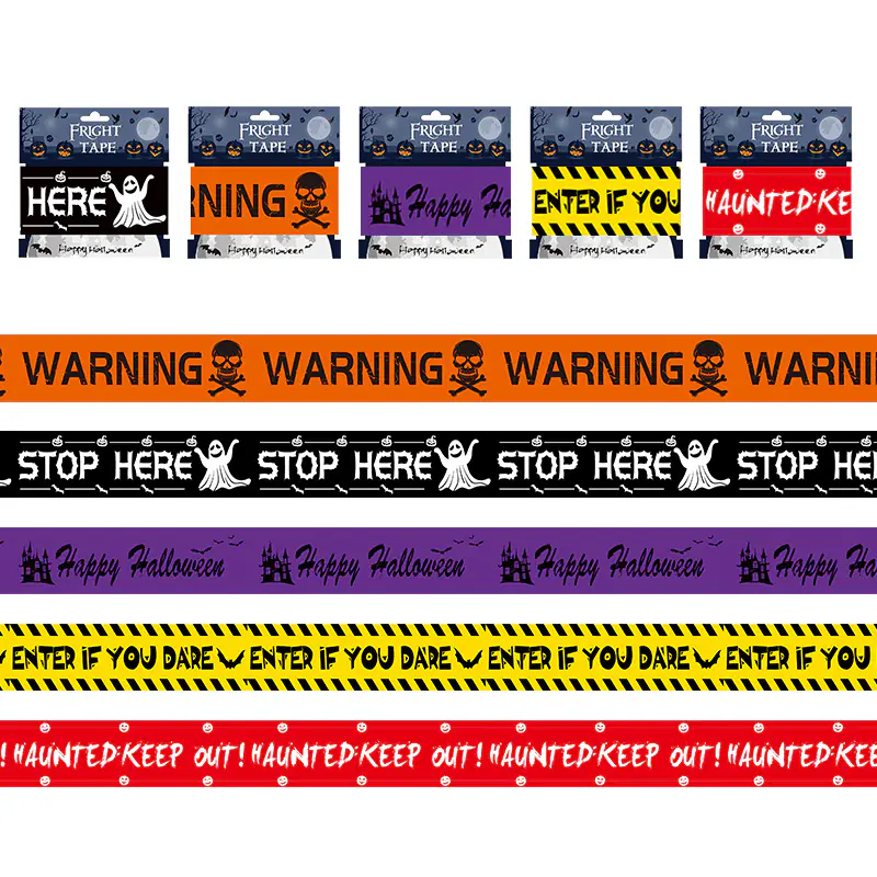 NEW 1PC Halloween Props Window Prop Warning line Plastic Skull Head Warning Tape Signs Halloween Decoration Witch Balloons lot