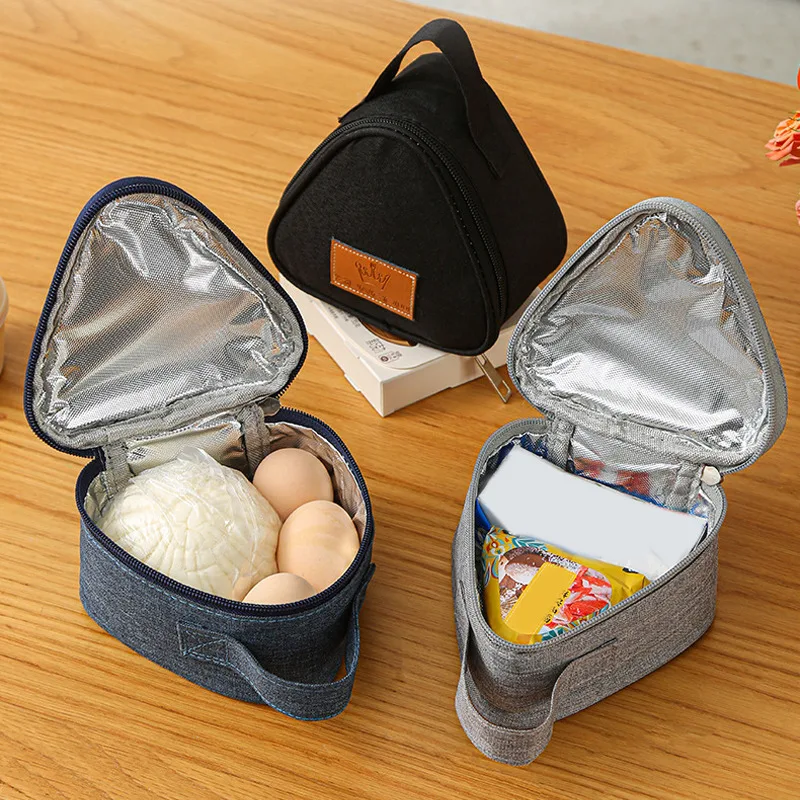 New Triangular Insulation Bag Mini Aluminum Foil Student Rice Ball Bag Cute Portable Lunch Box Outdoor Lunch Bag - 图片 2
