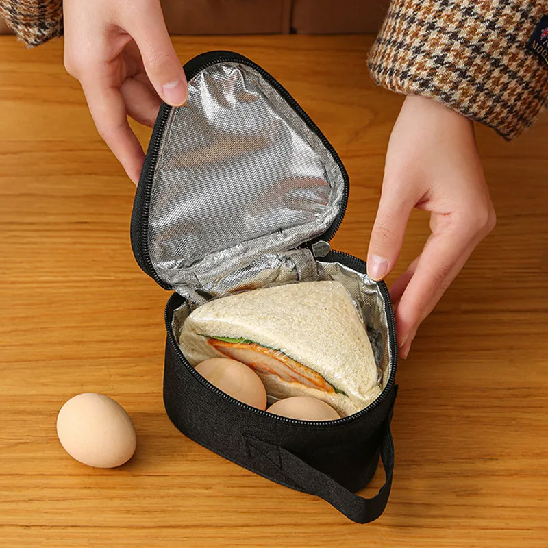 New Triangular Insulation Bag Mini Aluminum Foil Student Rice Ball Bag Cute Portable Lunch Box Outdoor Lunch Bag - 图片 8