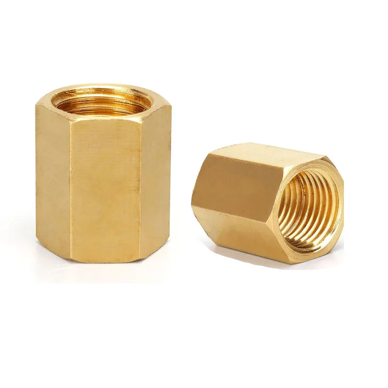 Brass Pipe Fitting Copper Hose Hex Coupling Coupler Fast Connetor Female Thread 1/8" 1/4" 3/8" 1/2" 3/4" For Water Fuel Gas