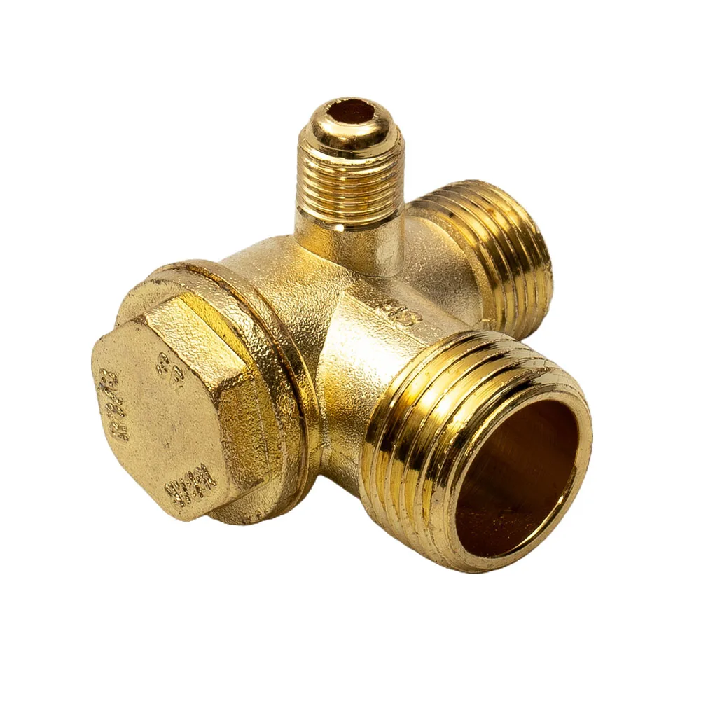 3Port Check Valve Brass Male Thread Check Valve Connector Tool For Air Compressor Connector Joint Adapter 20x16x10/20x19x10mm