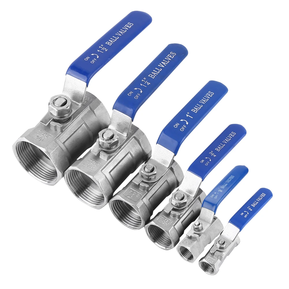 Stainless Steel Ball Valve Ball Valve 1/4" 3/8" 1/2" 3/4" 1" 1-1/4" 1-1/2" Female BSP Valve with Vinyl Handle Thread Valves